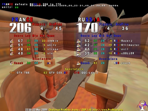 Quake III Arena - Q3 Nations Cup TDM: Франция vs Россия